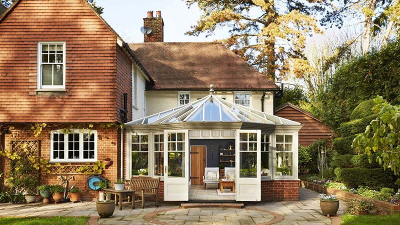Save valuable green space and add your conservatory to an empty corner