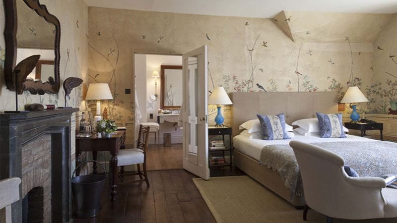 Fairytale bedroom decor at Hotel Endsleigh, Devon