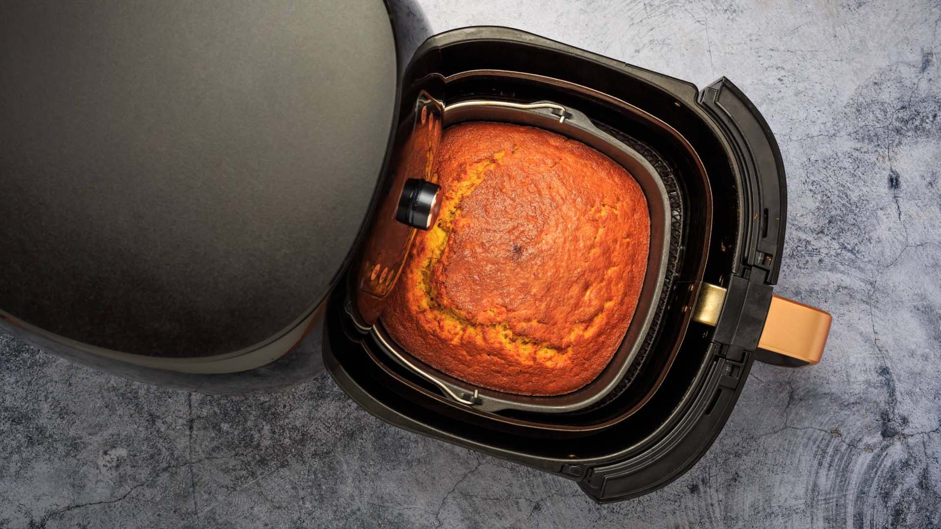 Food cooking in an air fryer