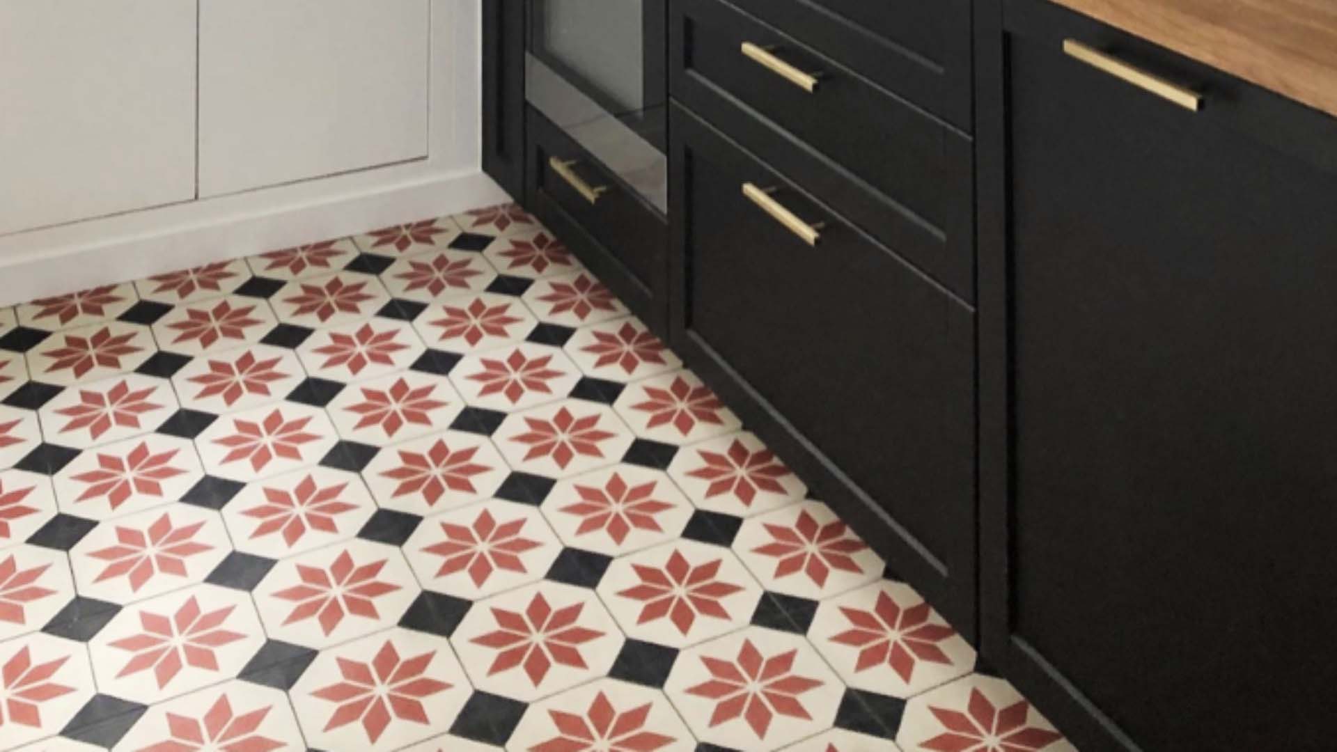 Bright encaustic floor tiles making a bold statement 