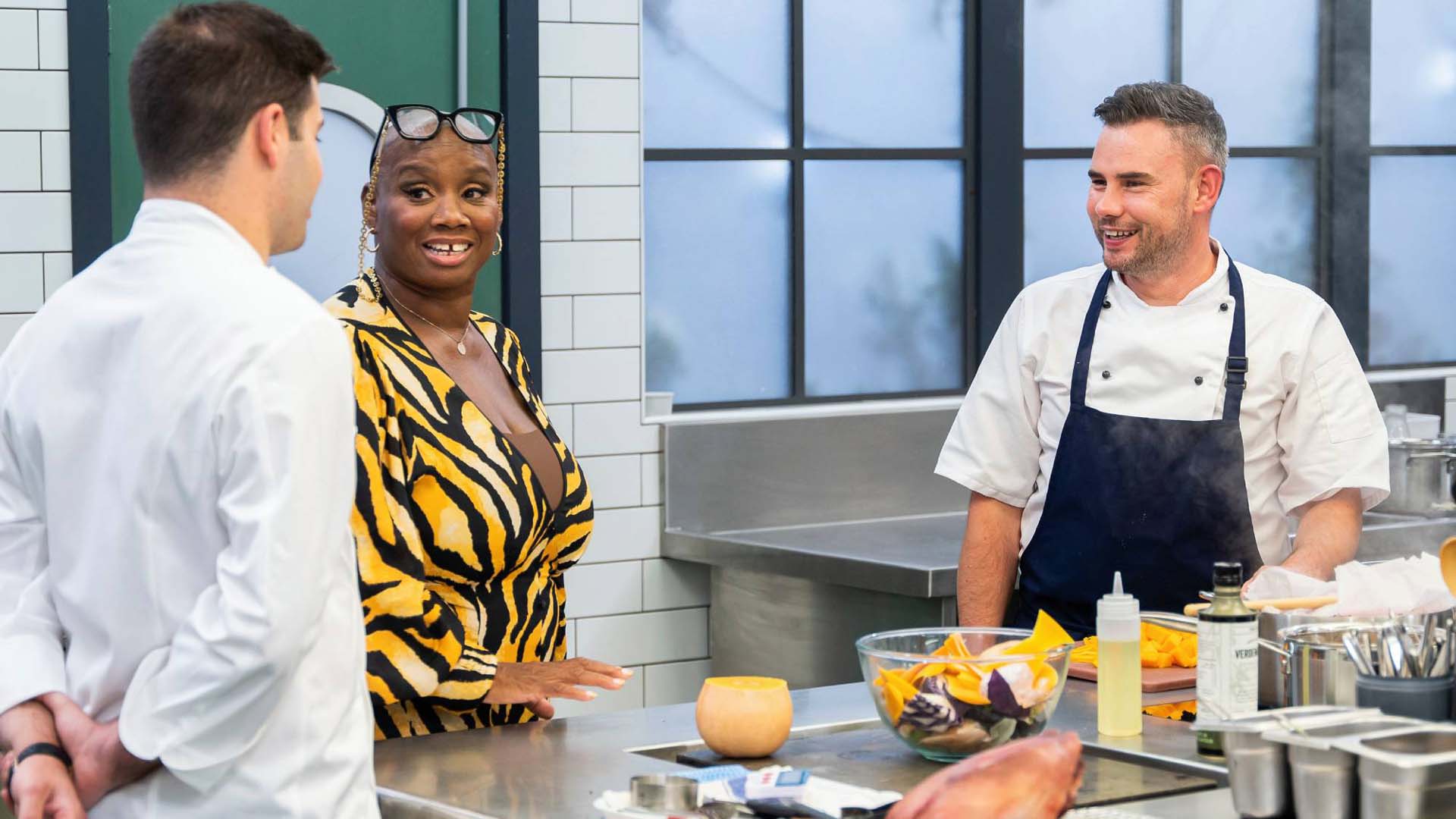 Andi Oliver on the set of Great British Menu