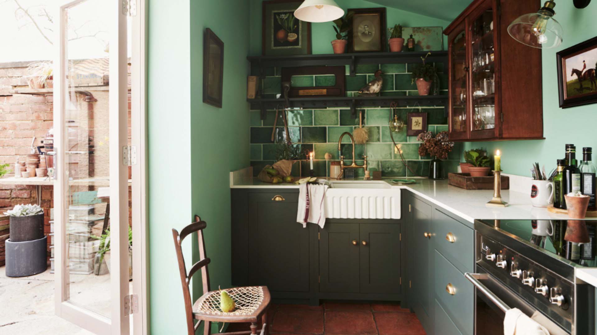 deVOL kitchen shelves styled to show the mixing of the day-to-day with the decorative
