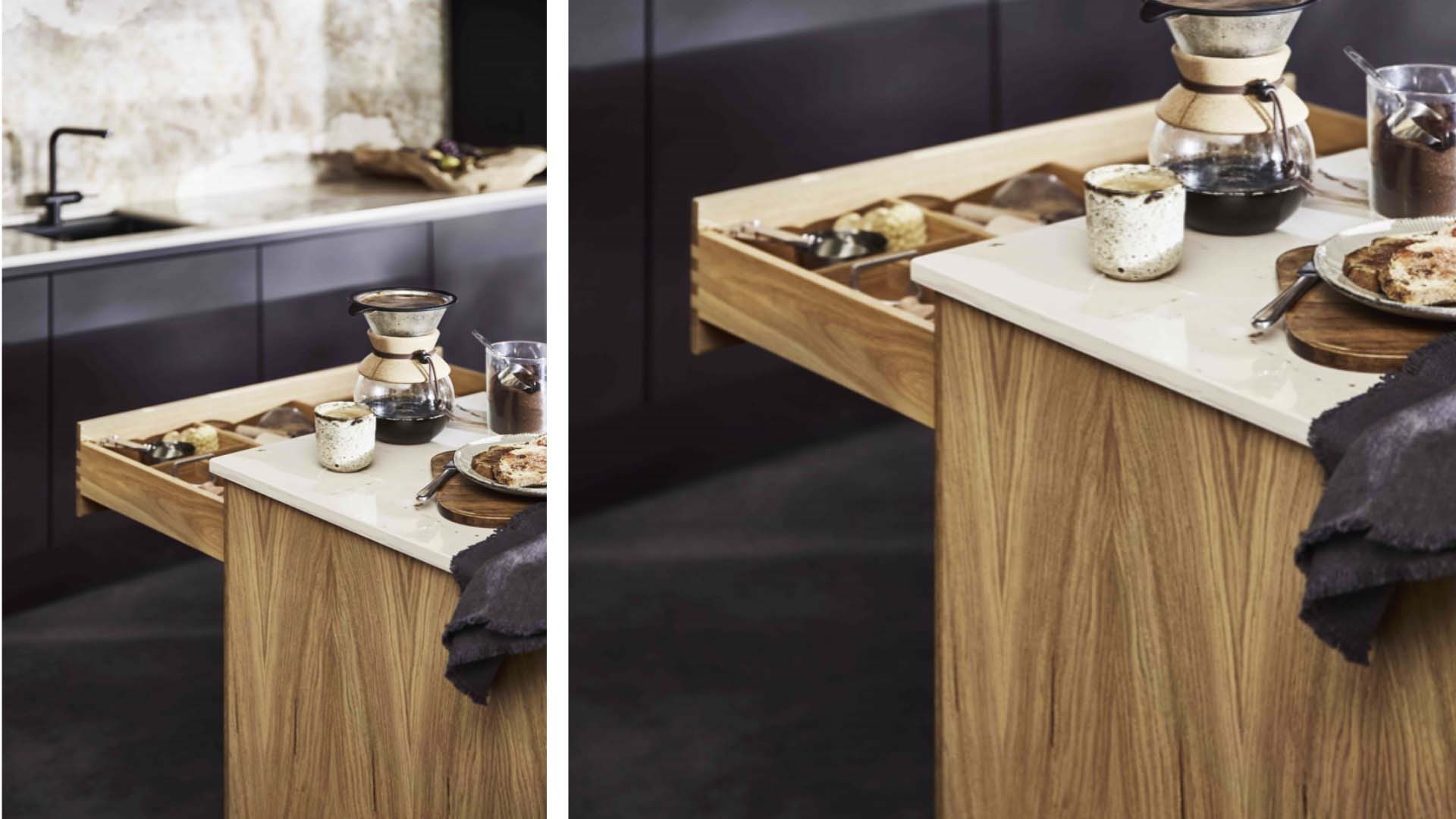 Magnet kitchen coffee drawer