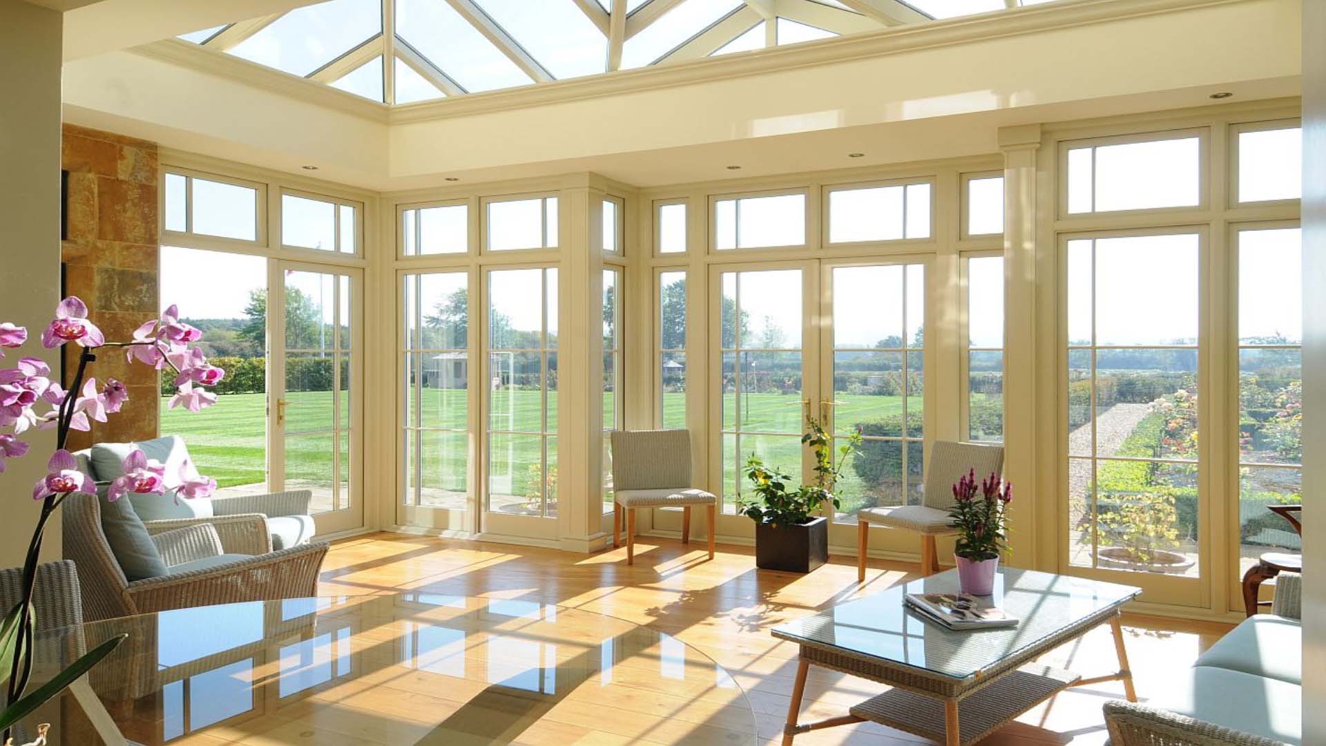 Use glass furniture to allow maximum light