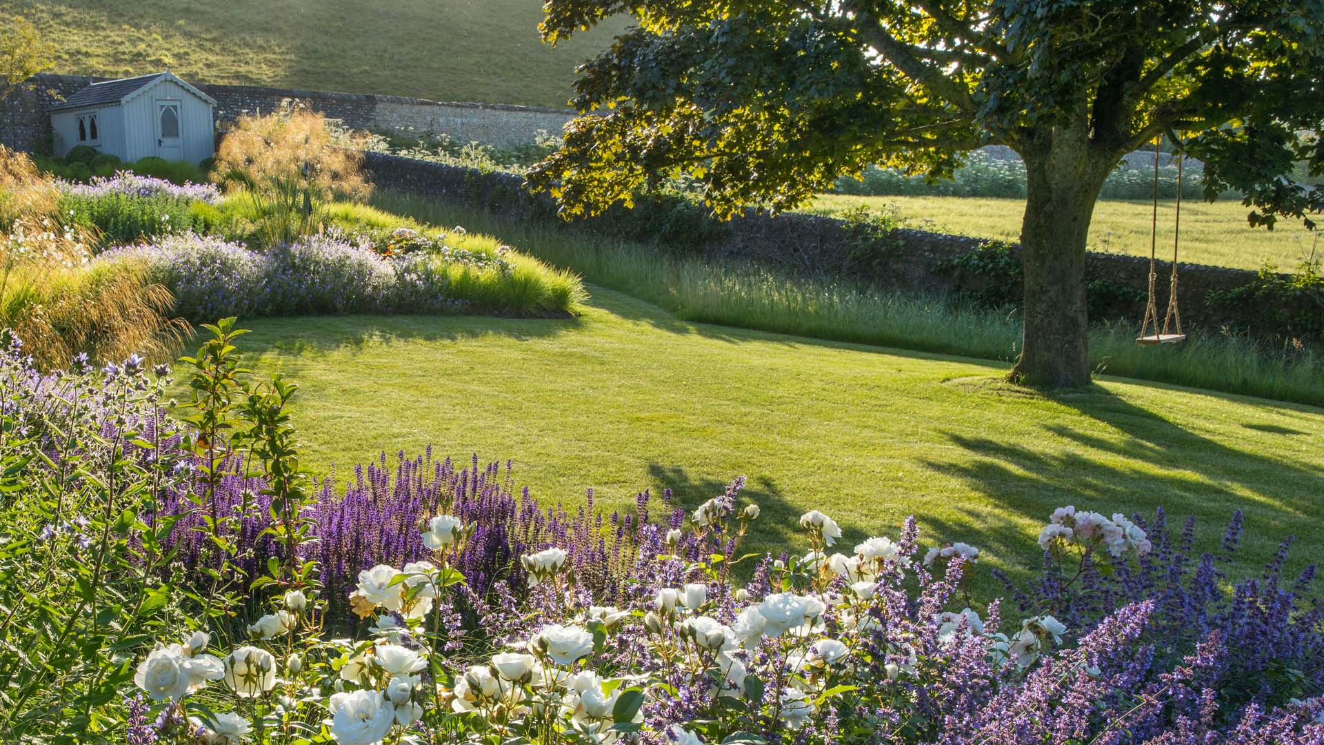 A well kept garden with wild areas