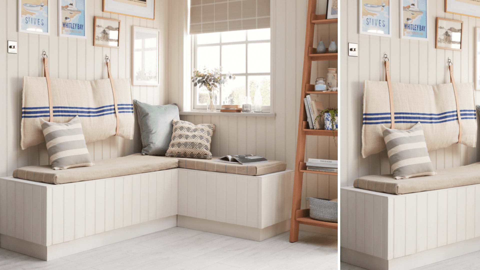Enjoy sunshine and storage benefits with a built-in window seat