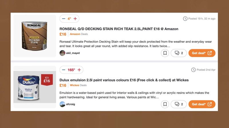 HotUKDeals collates paint deals from around the internet