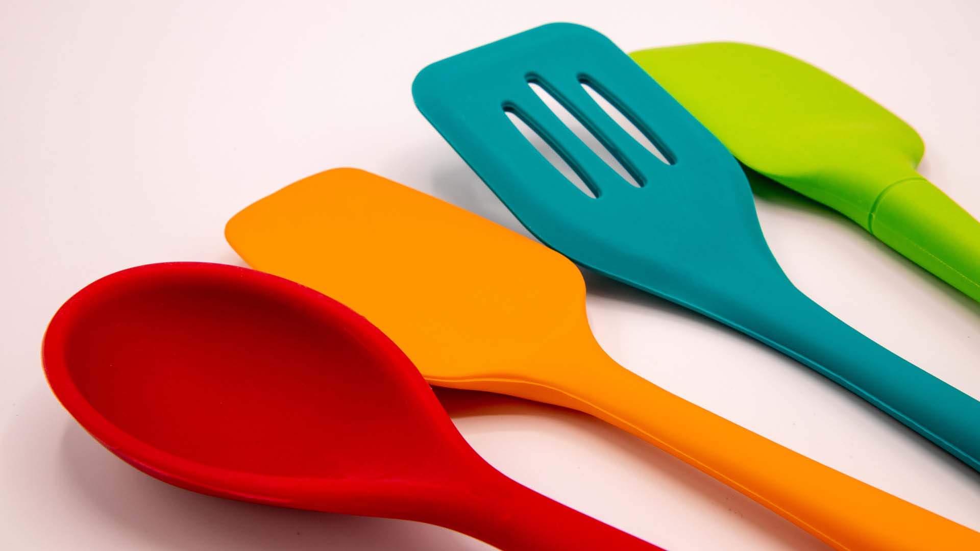 colourful silicone spatulas and spoons