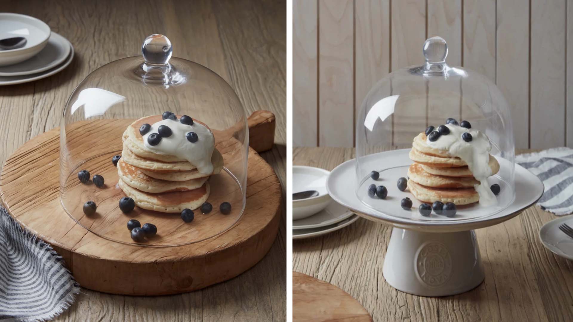 Dining table set up for breakfast