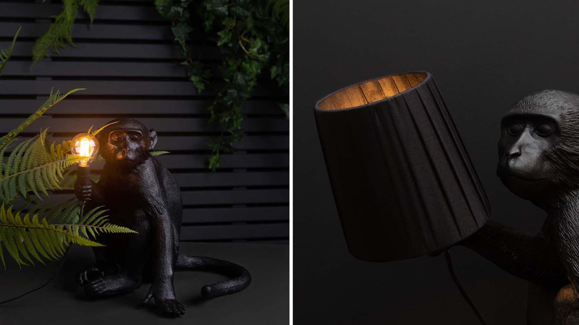 a monkey uplighter lamp