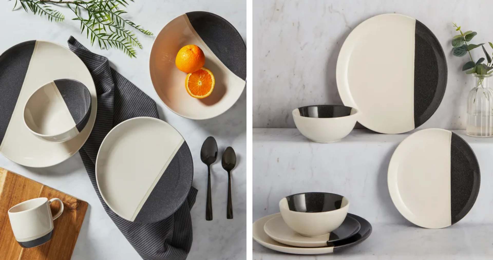 Dining table with crockery