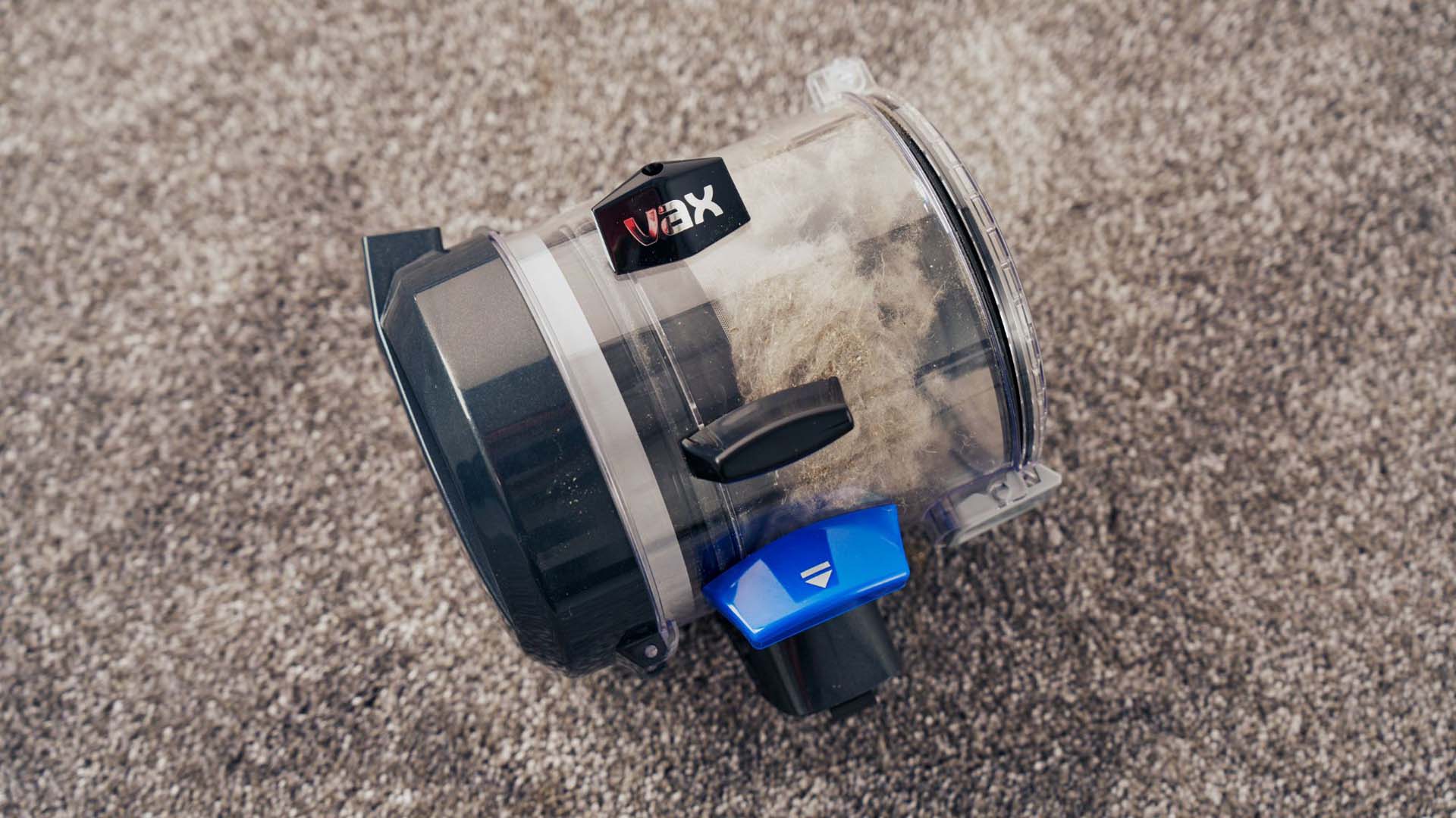 a full dirty vacuum cleaner compartment