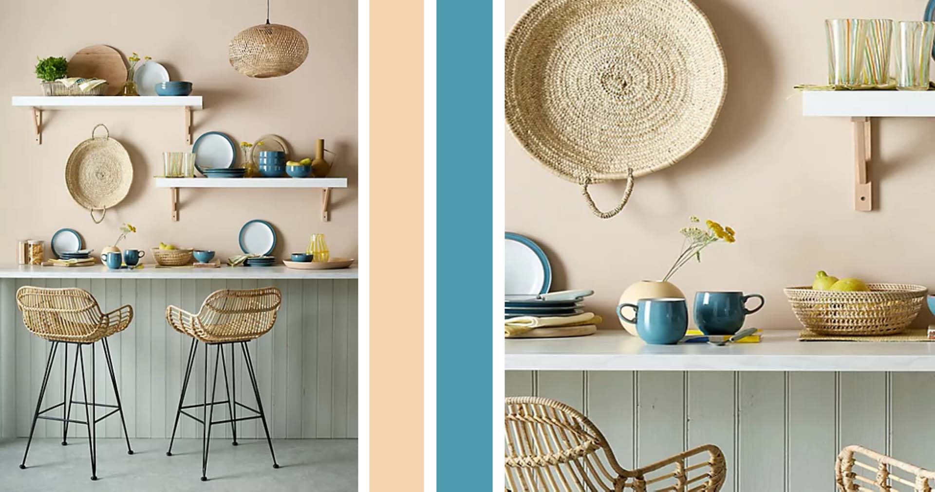 Modern kitchen shelves