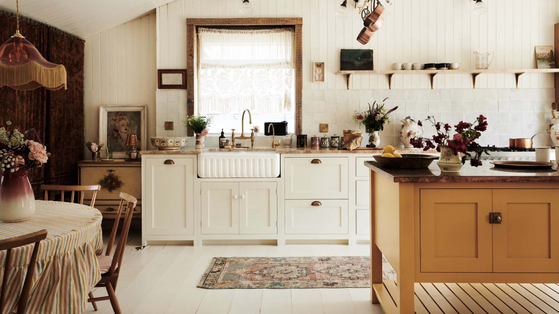 Sweet cream and mustard kitchen by deVOL