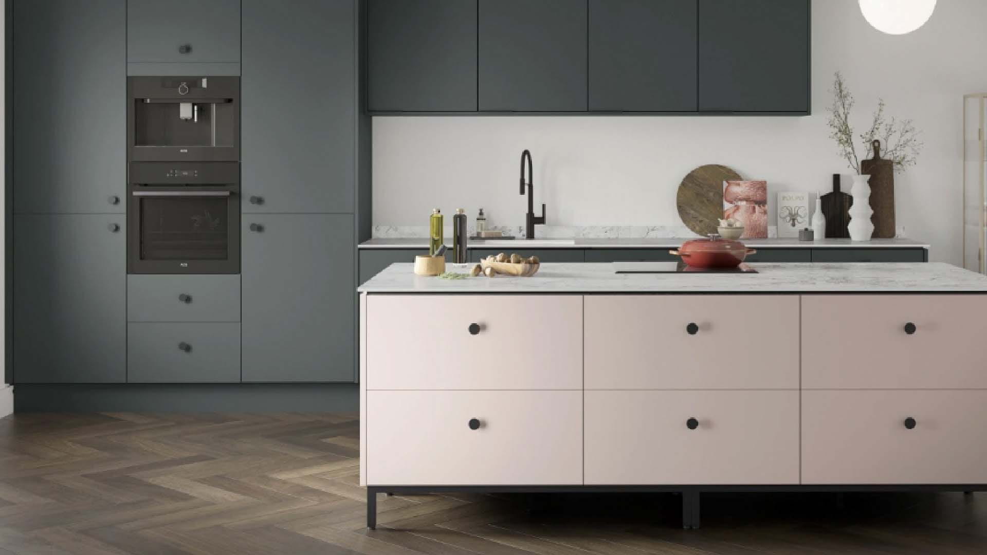 Magnet Soho grey & pink kitchen