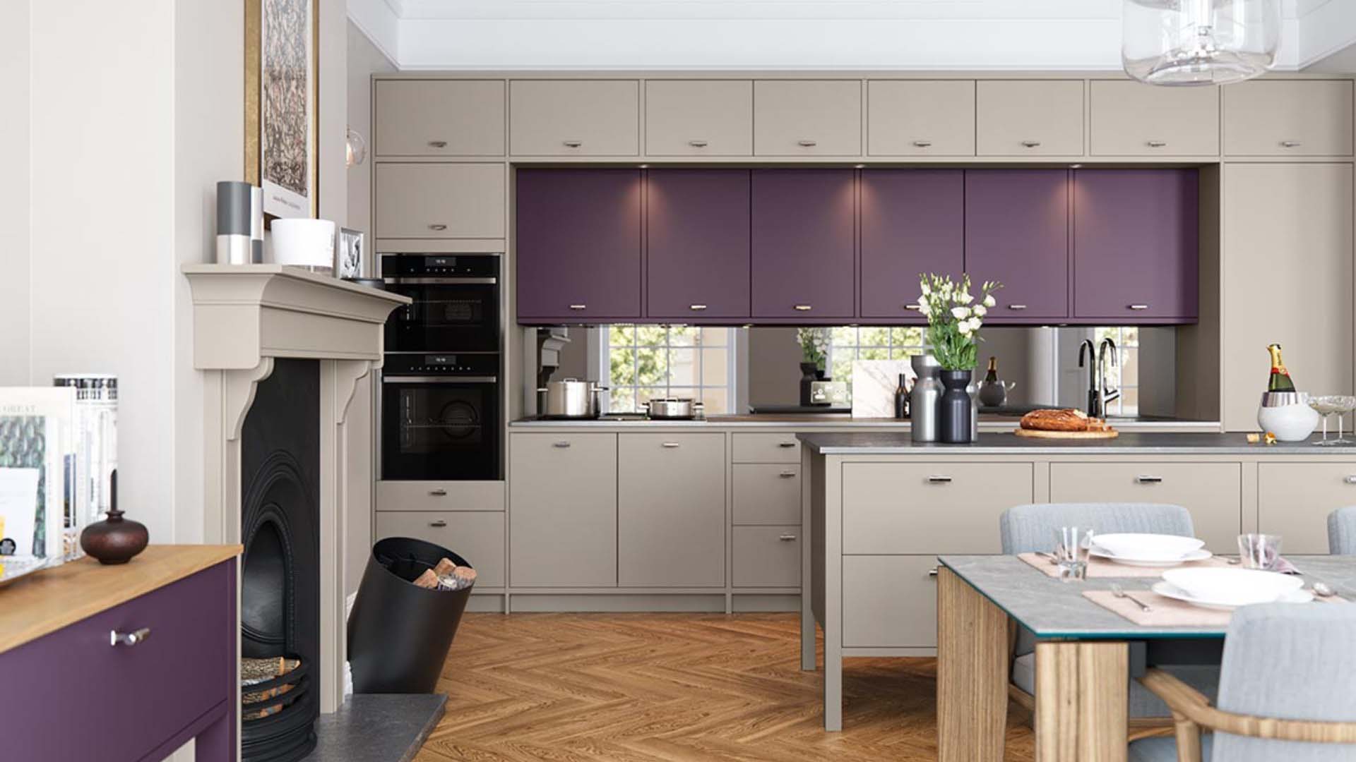 Purple Masterclass Hampton kitchen