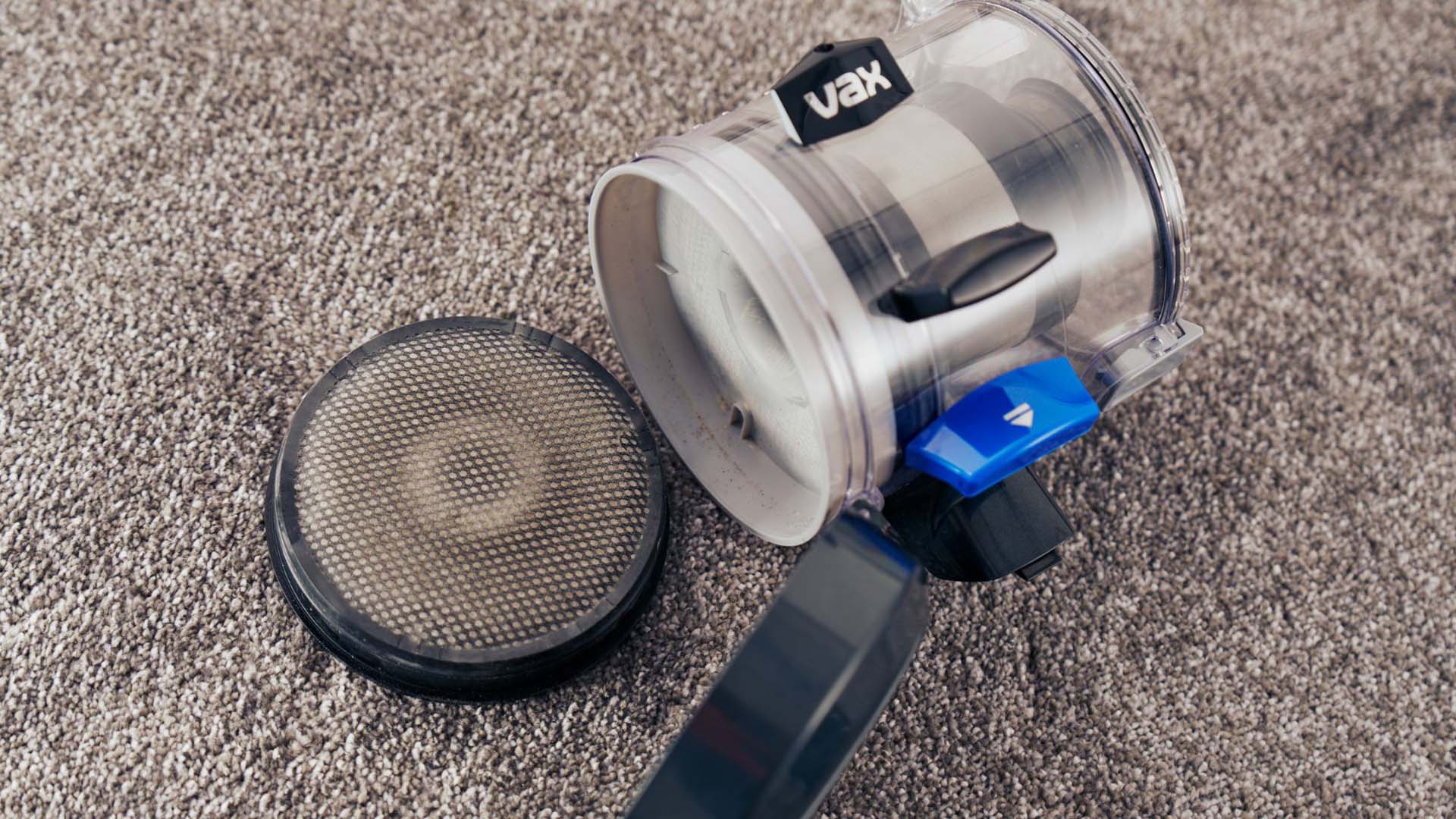 a close up of a dirty filter on a vacuum cleaner
