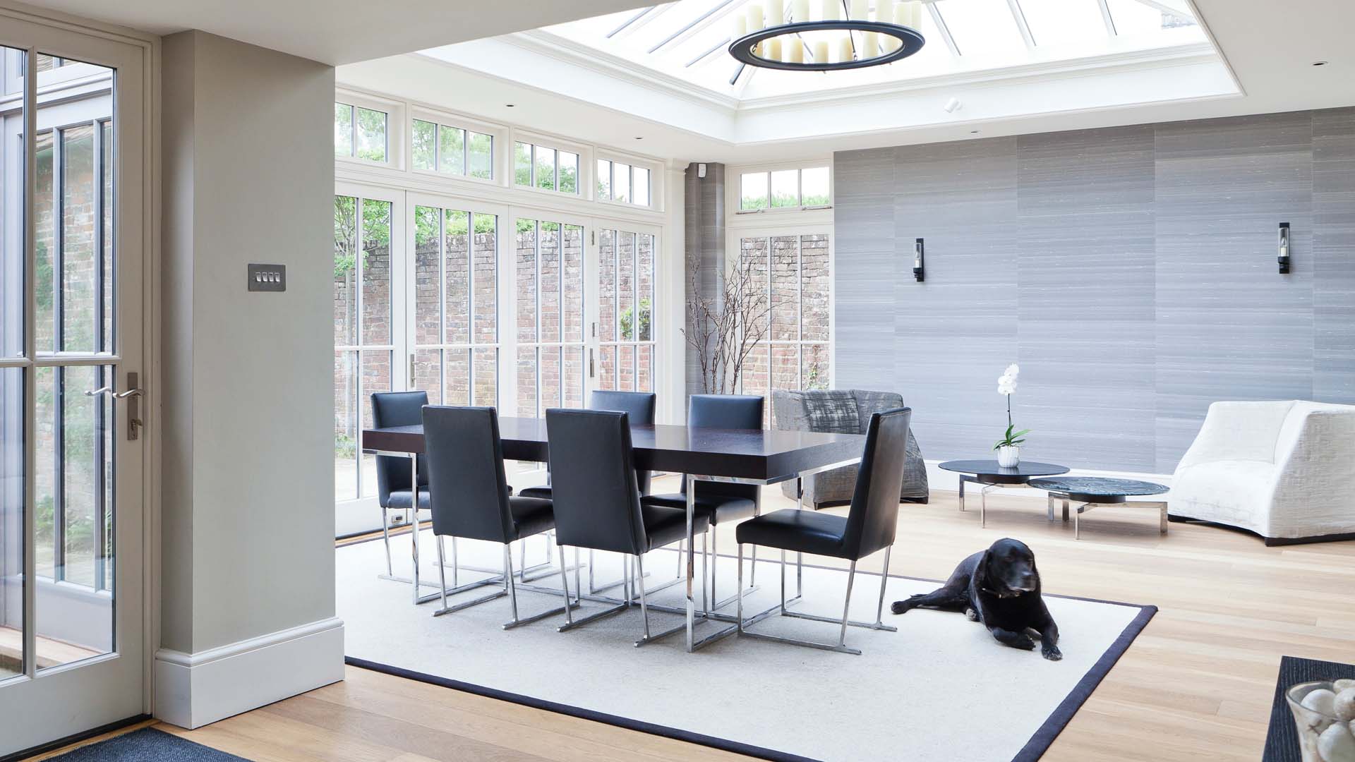 A monochrome scheme adds a sophisticated feel to your dining space