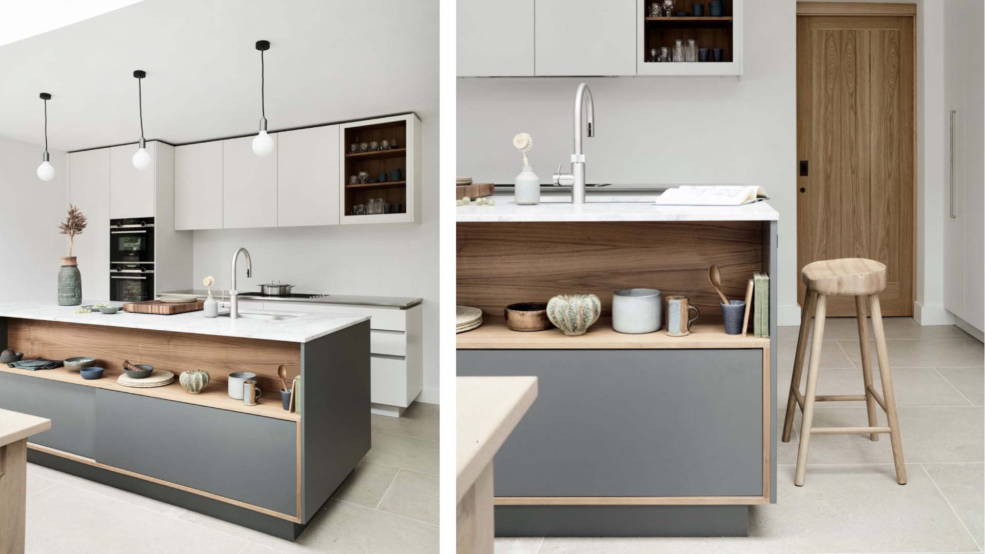 A Roundhouse grey and white kitchen