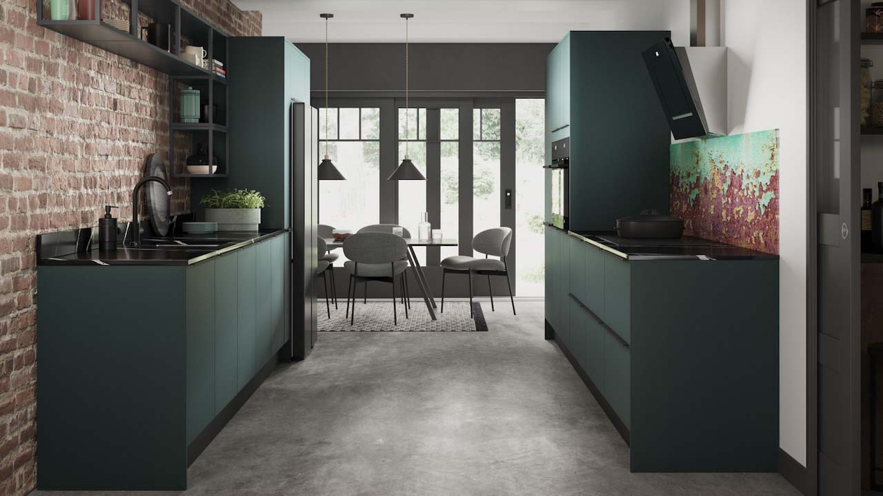 Symphony Gallery Kitchens Contemporary Turin Hunter Green