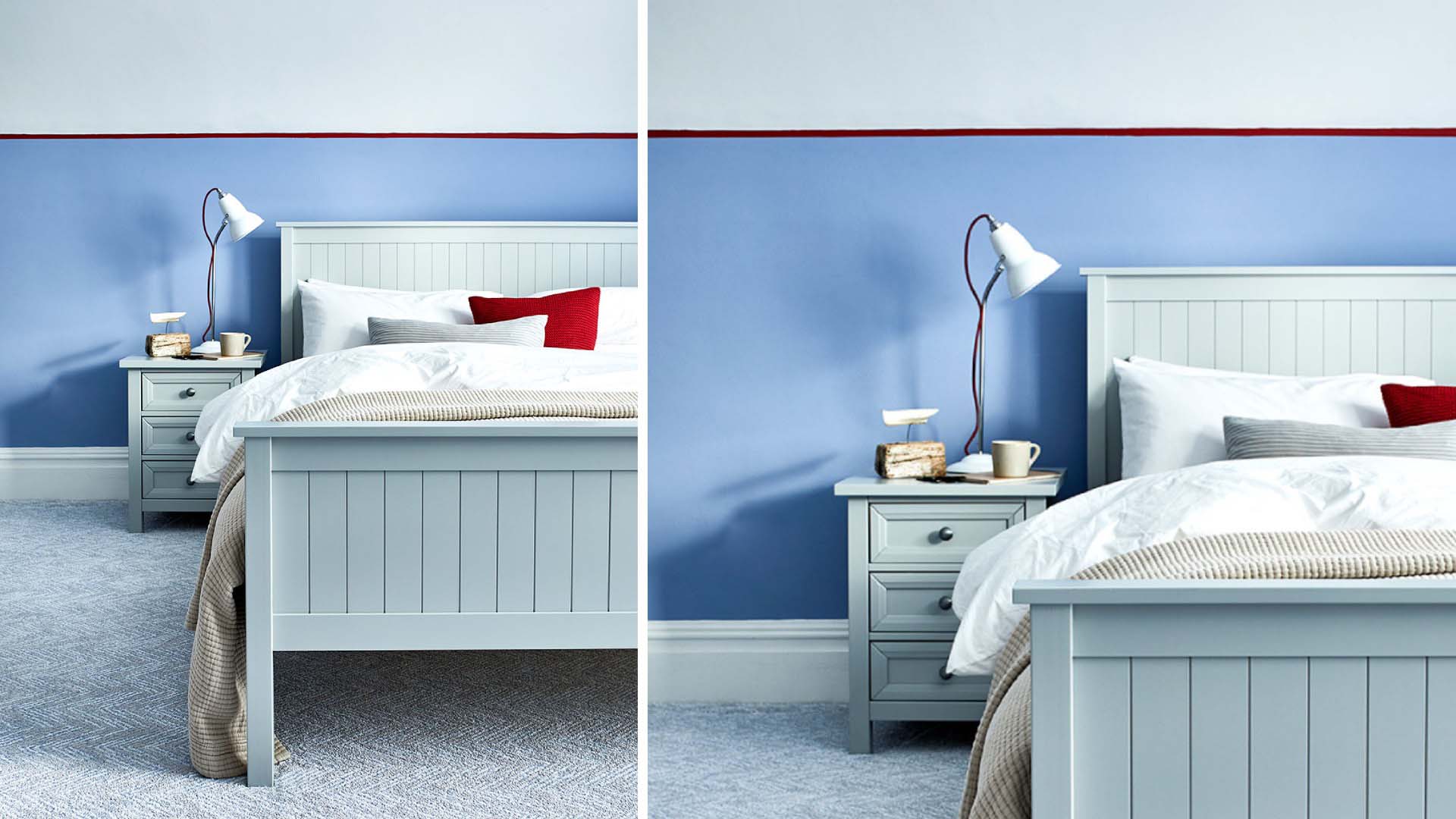 Carpetright blue decorated bedroom