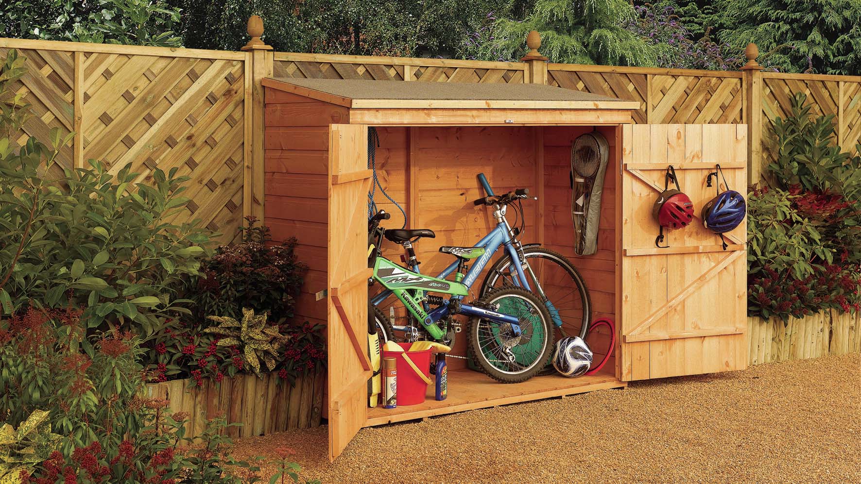 A slimline bike shed