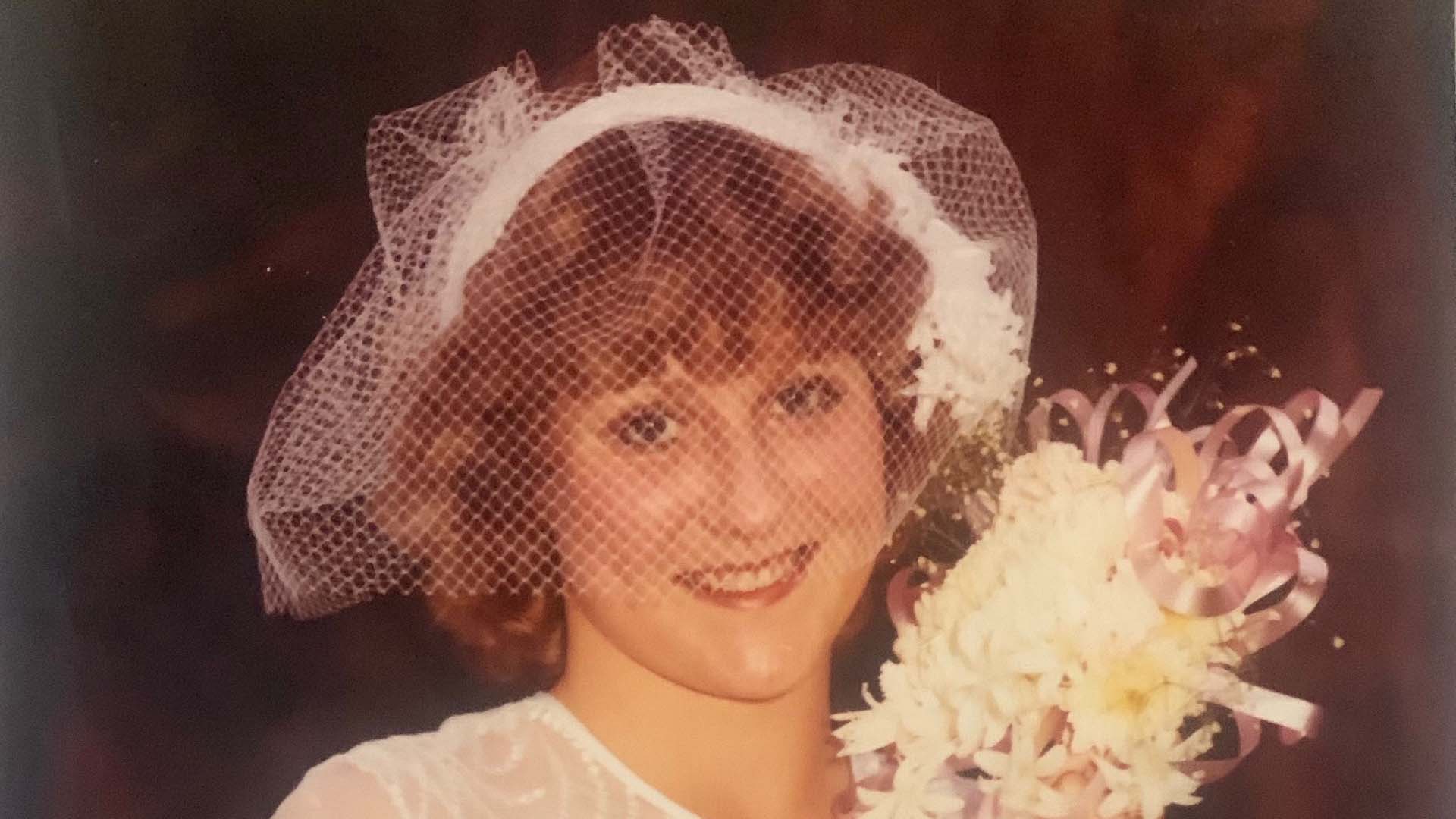 Deborah Chambers on her wedding day