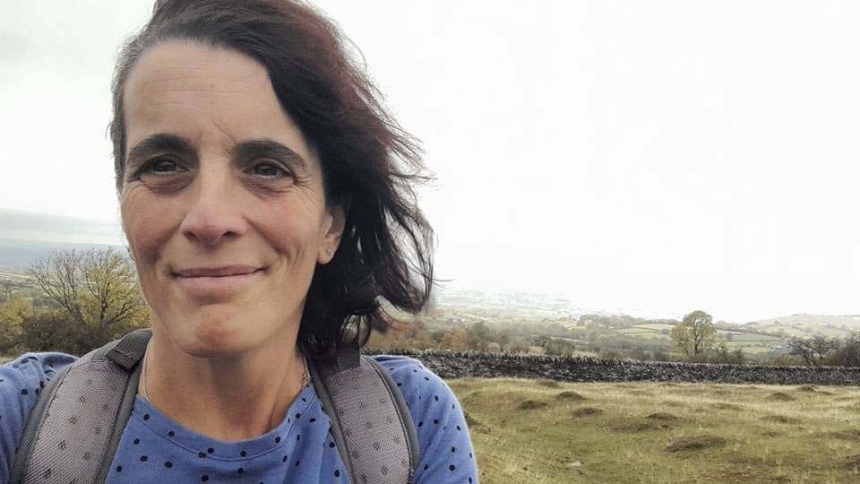 Esther Nagle walking outside