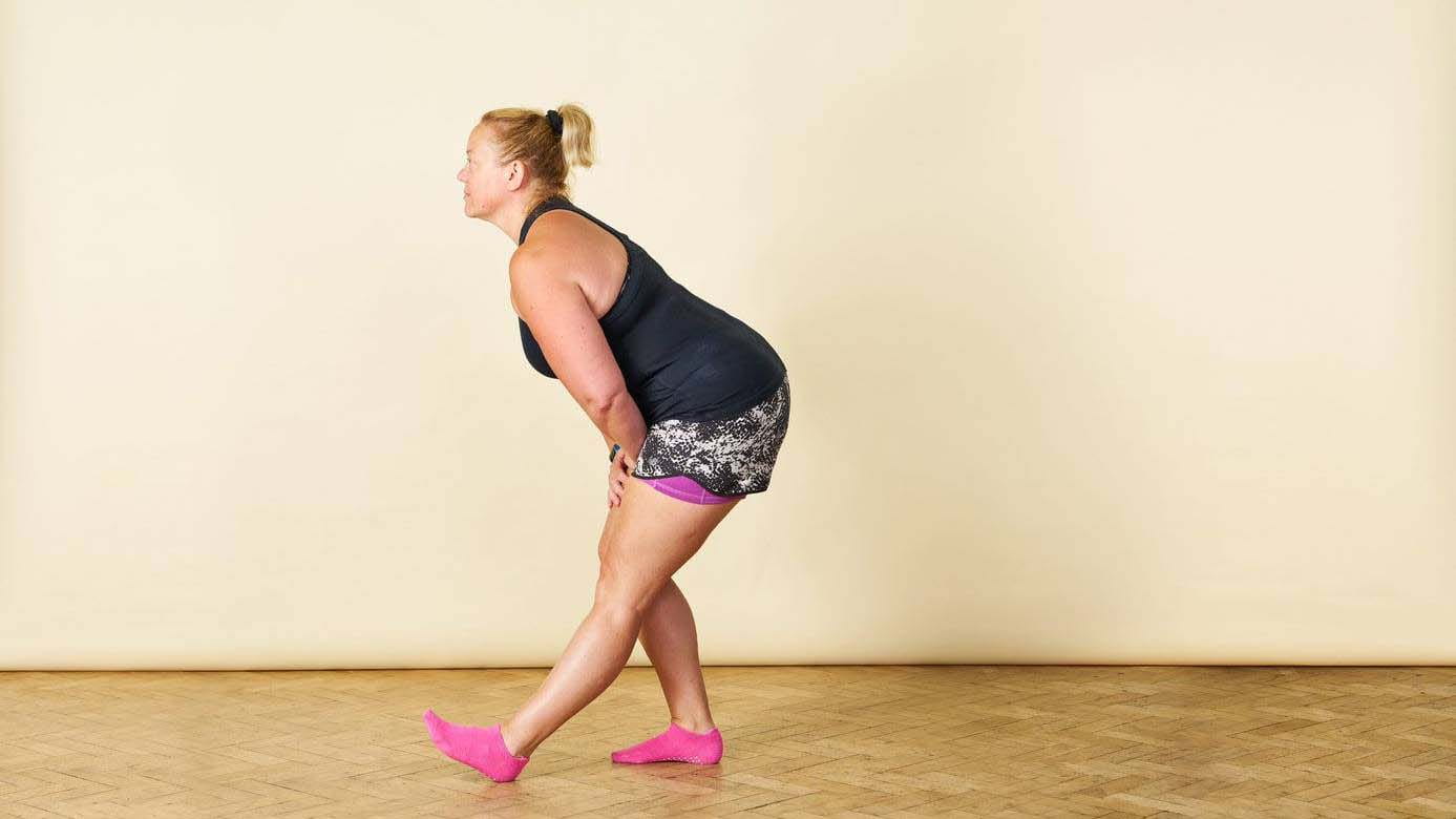 Woman doing a hamstring stretch