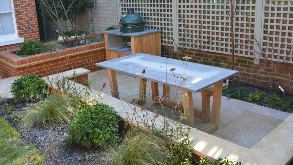 A raised bed that doubles as seating