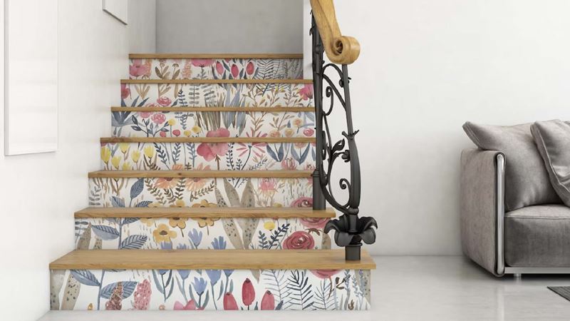 A staircase with interesting steps