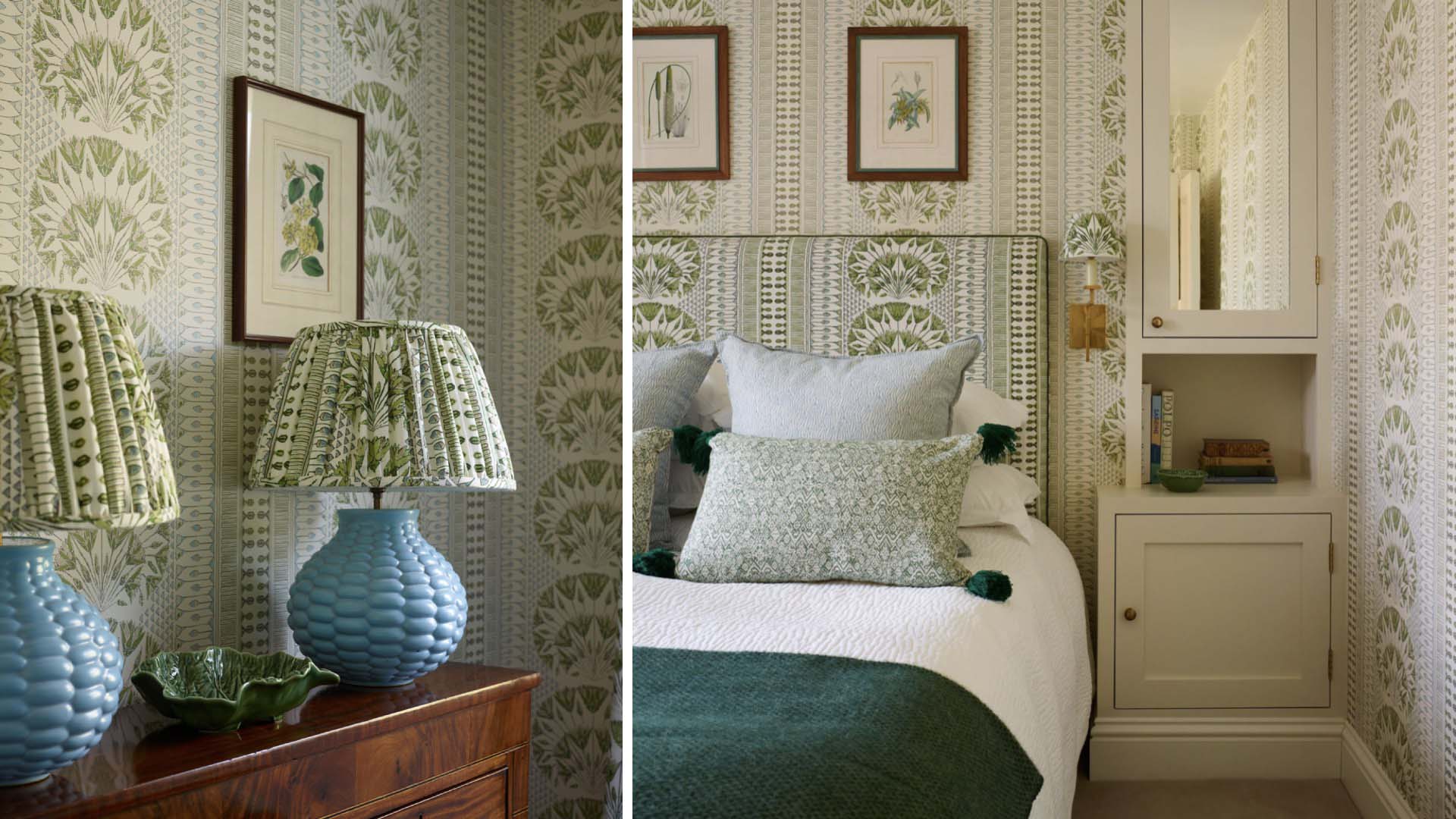 An intricately designed small bedroom