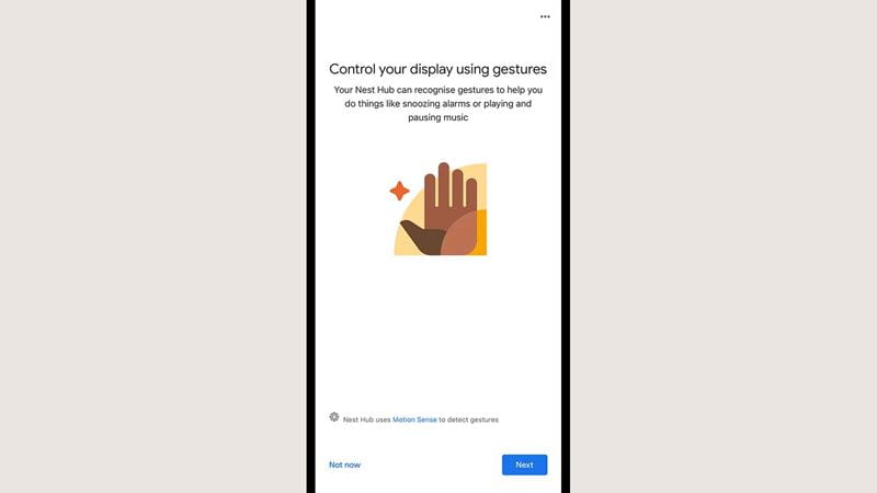 screen to set up Google Nest
