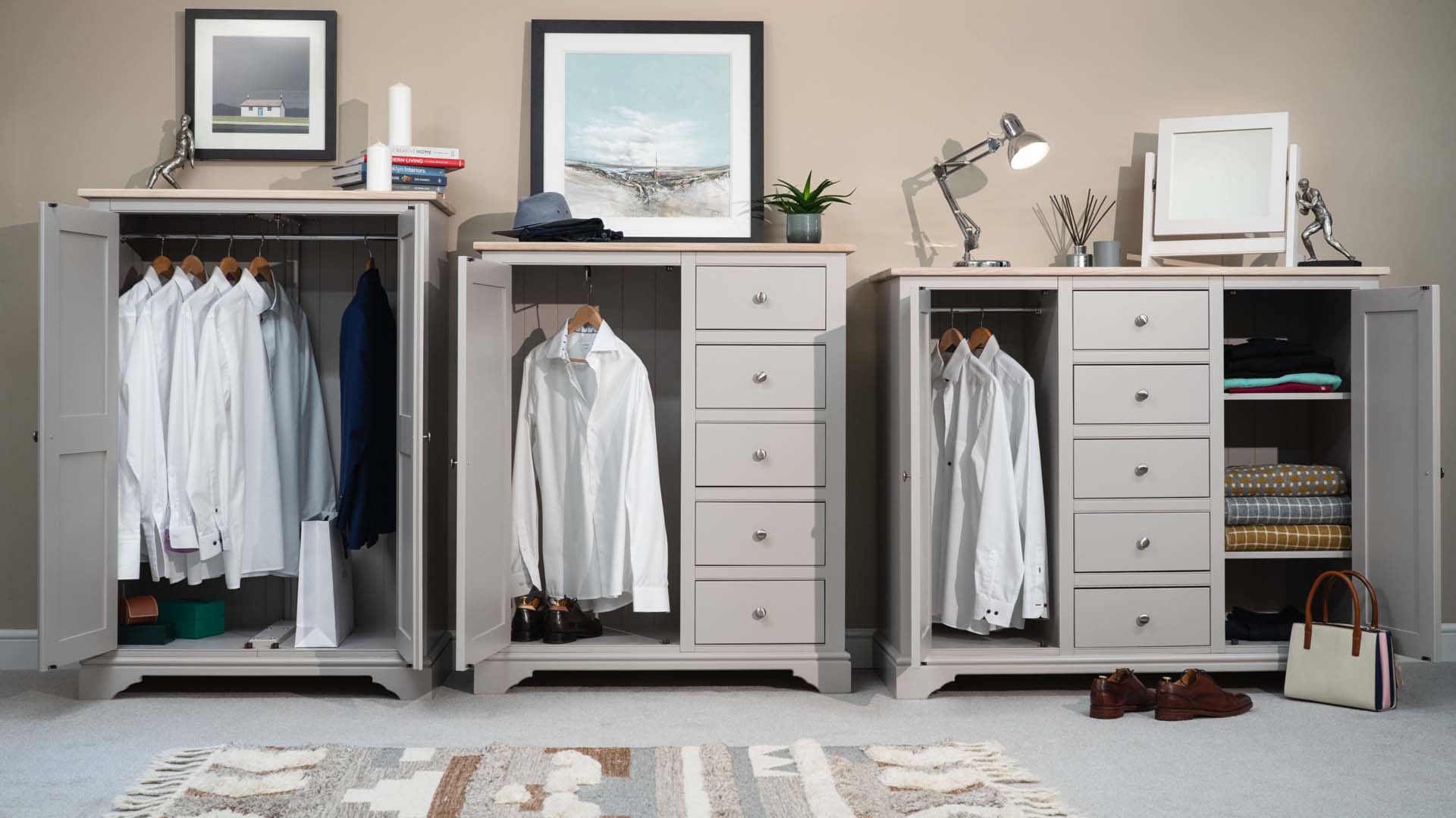 Half size wardrobes for shirts or trousers