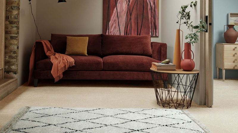 A small rug with a diamond design