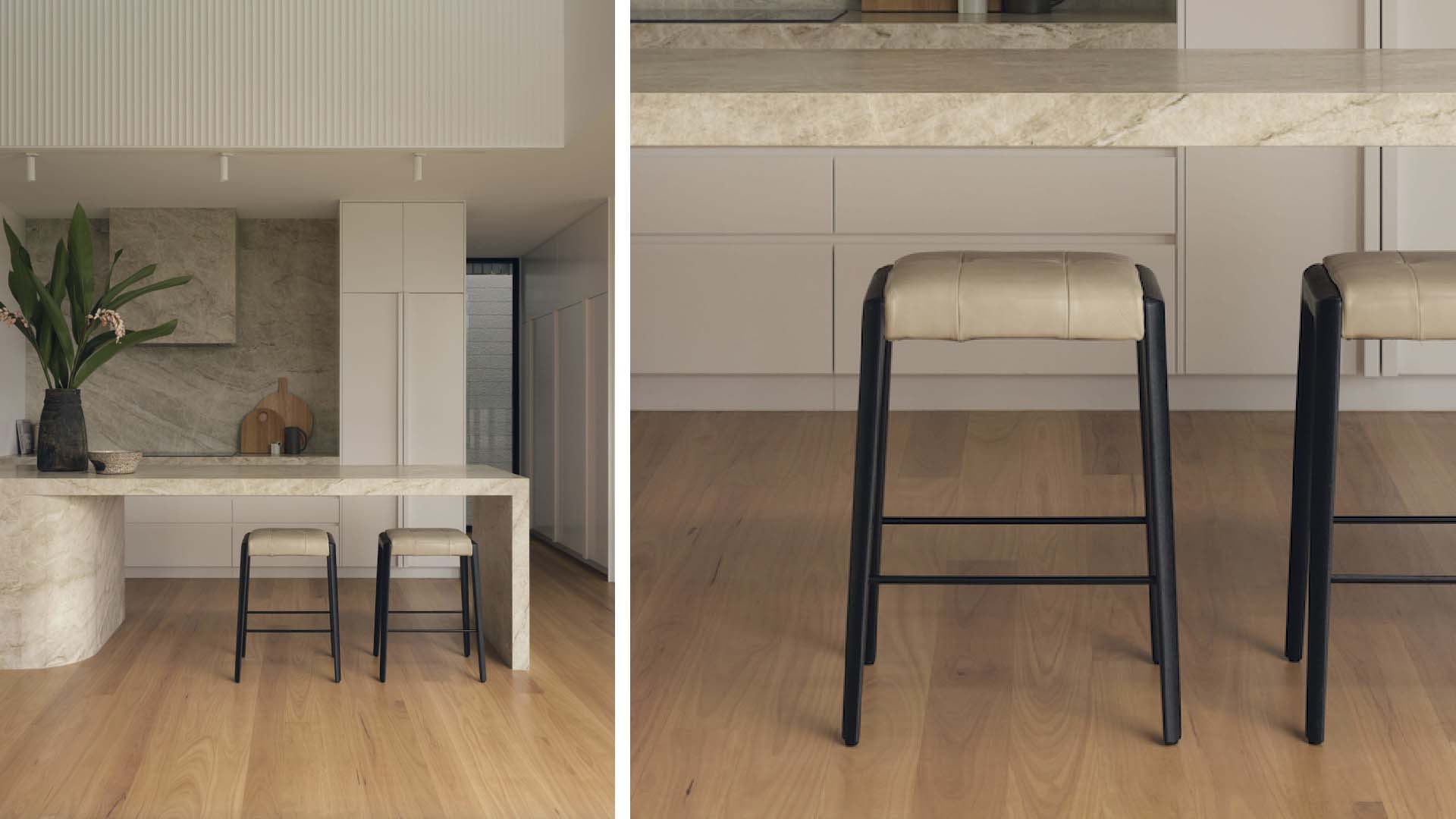 Kitchen bar and stools