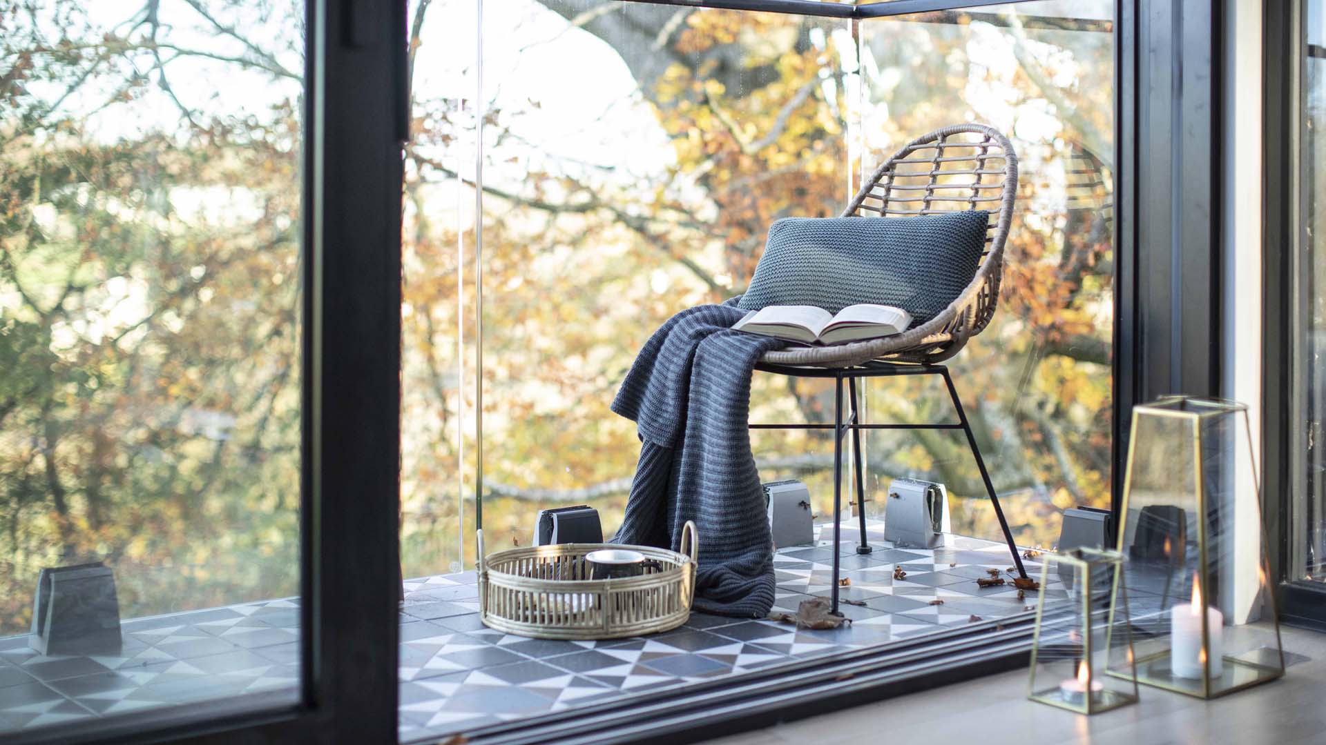 Chair on a small balcony