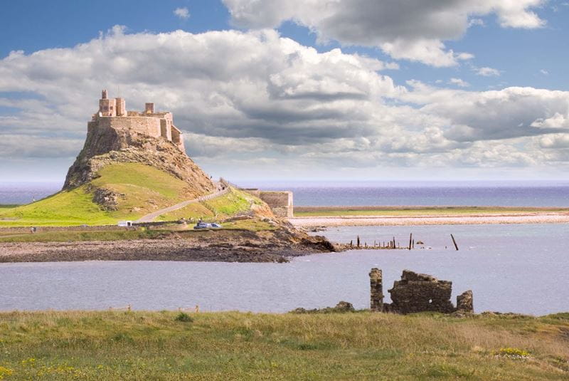 looking out to Lindisfarne Castle