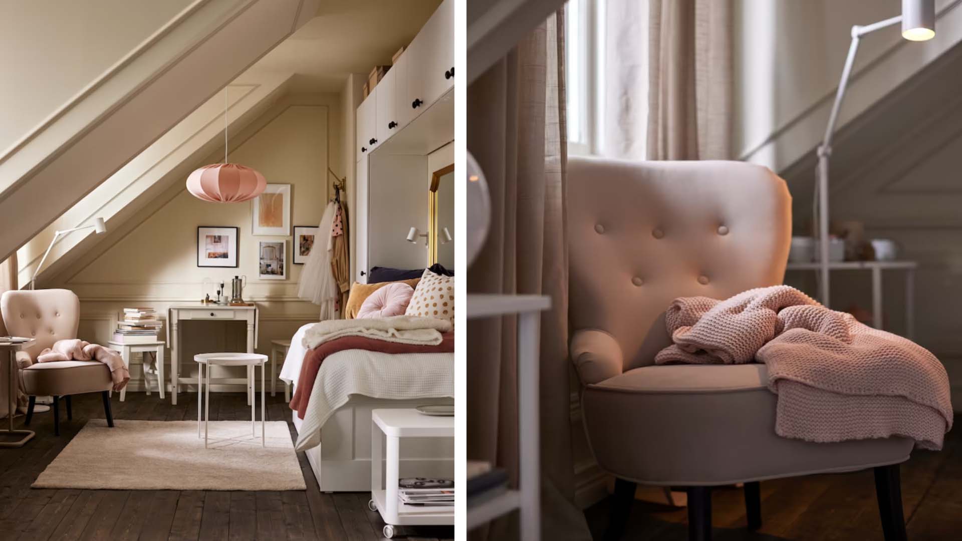 Ikea bed with storage above