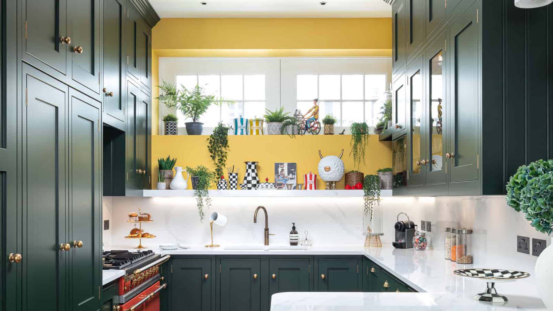 Objects on display in kitchen