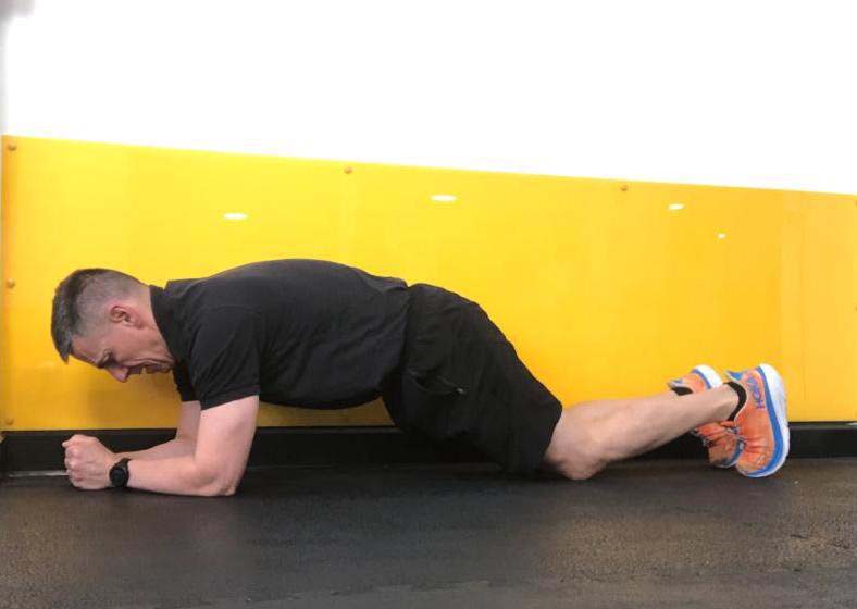 A man doing the plank exercise