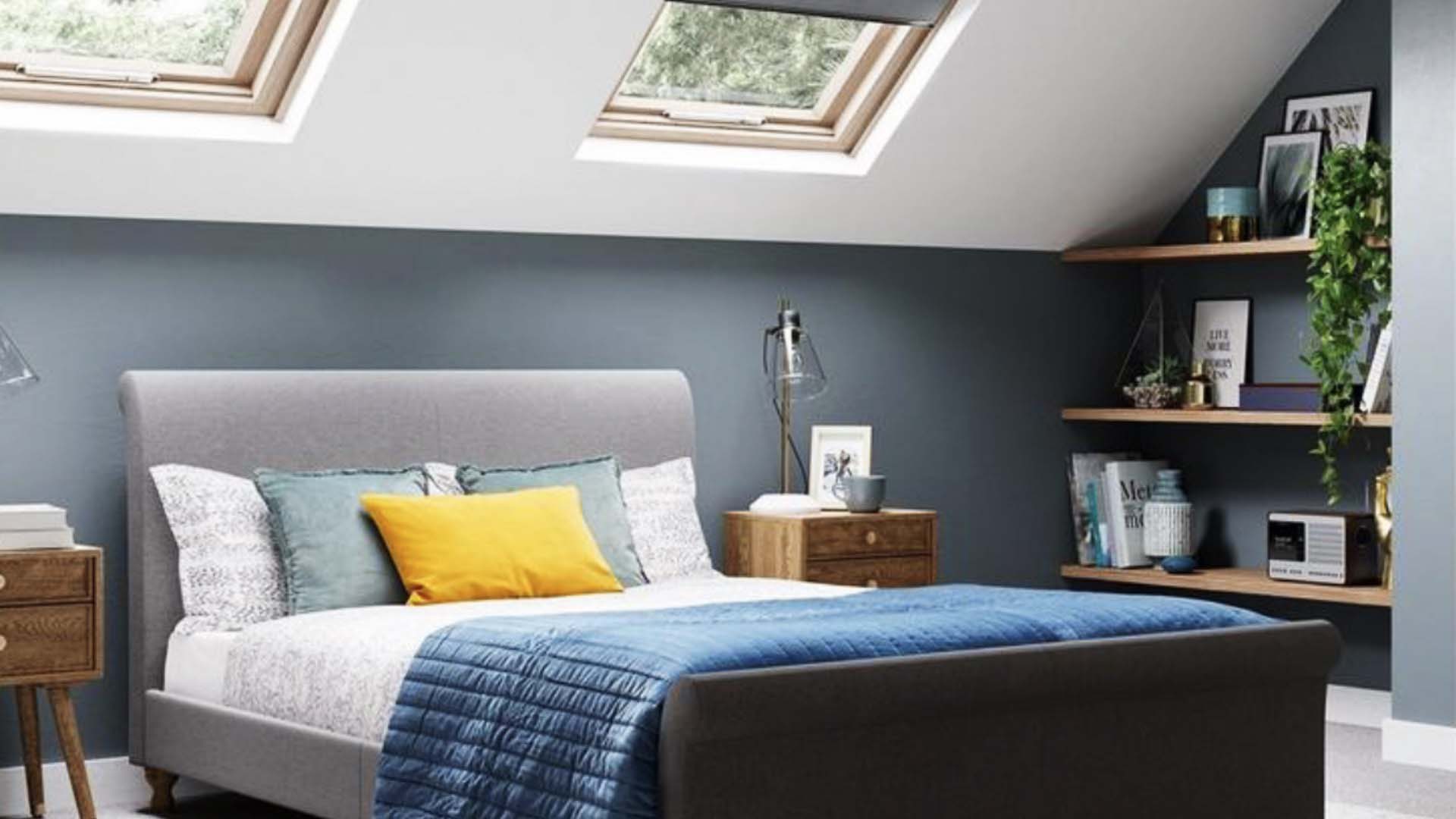 skylights above the bed