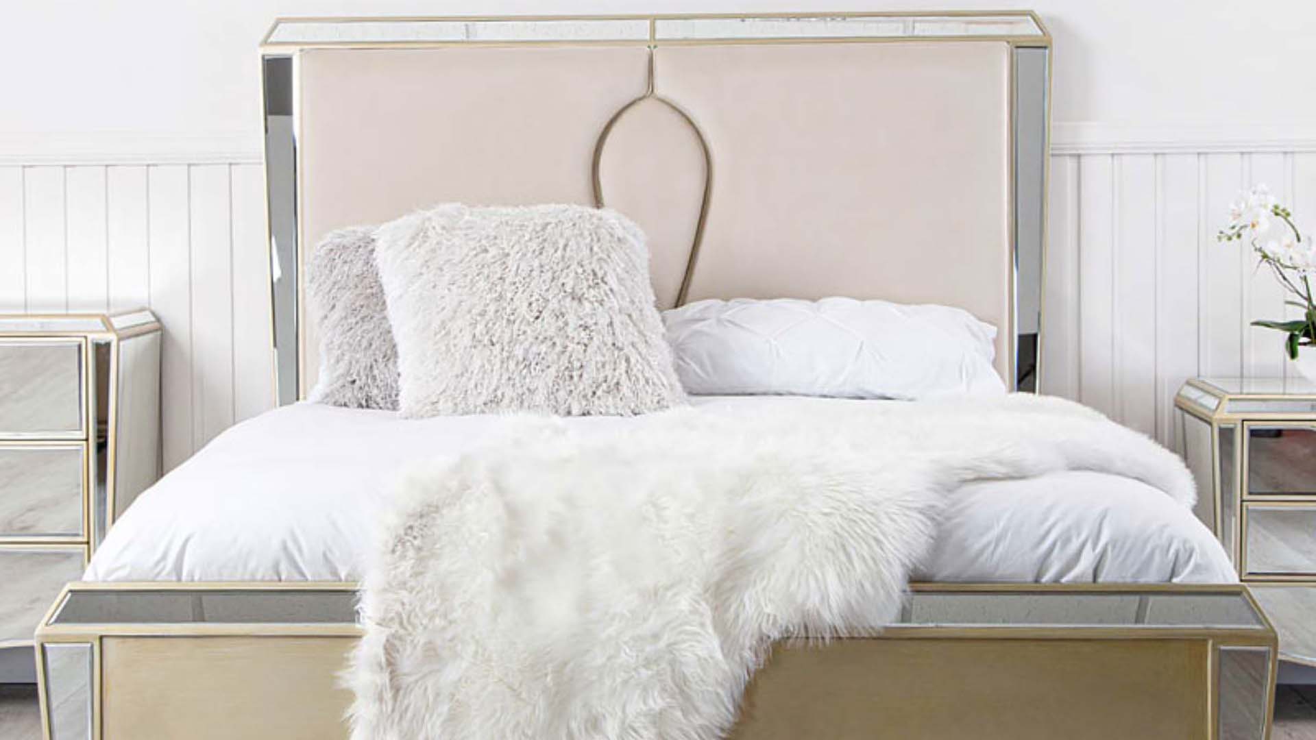 luxe mirrored bed 