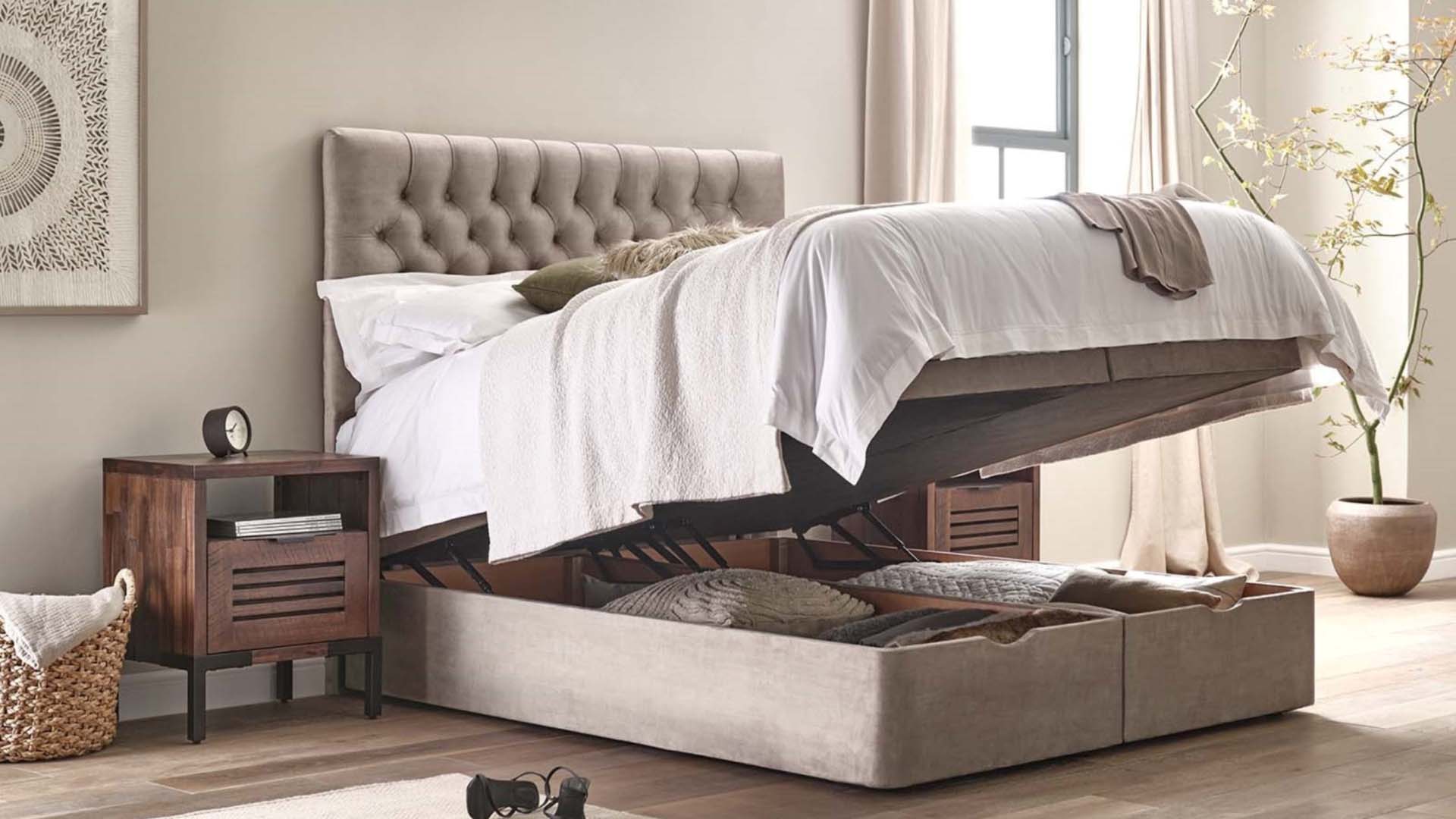 Divan style bed with storage underneath