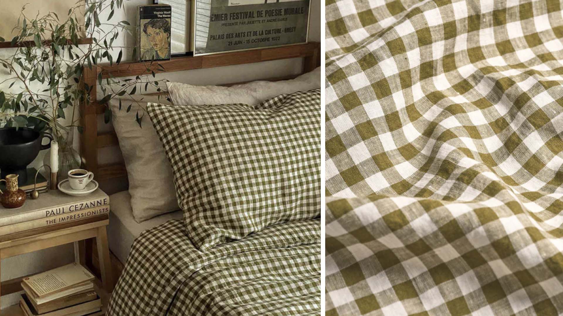 bedside table by a window