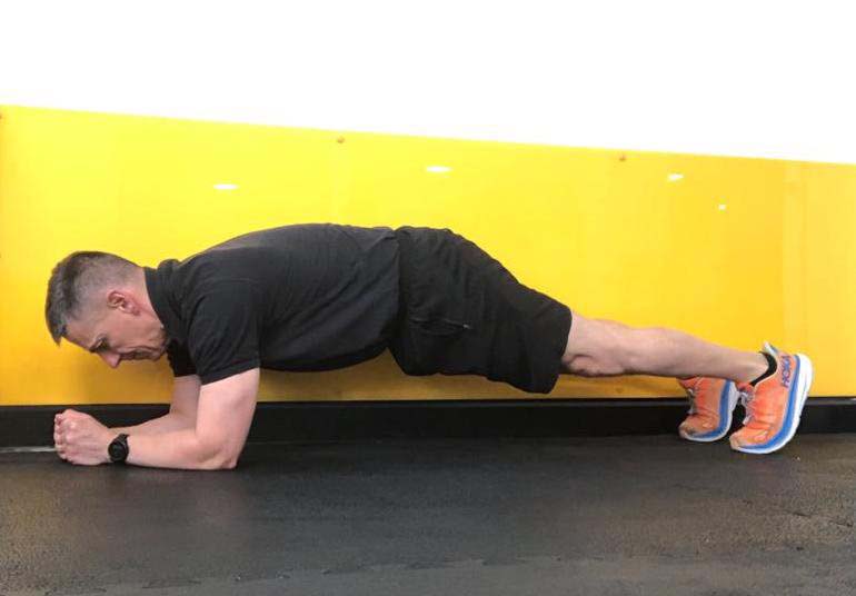 A man doing the plank exercise