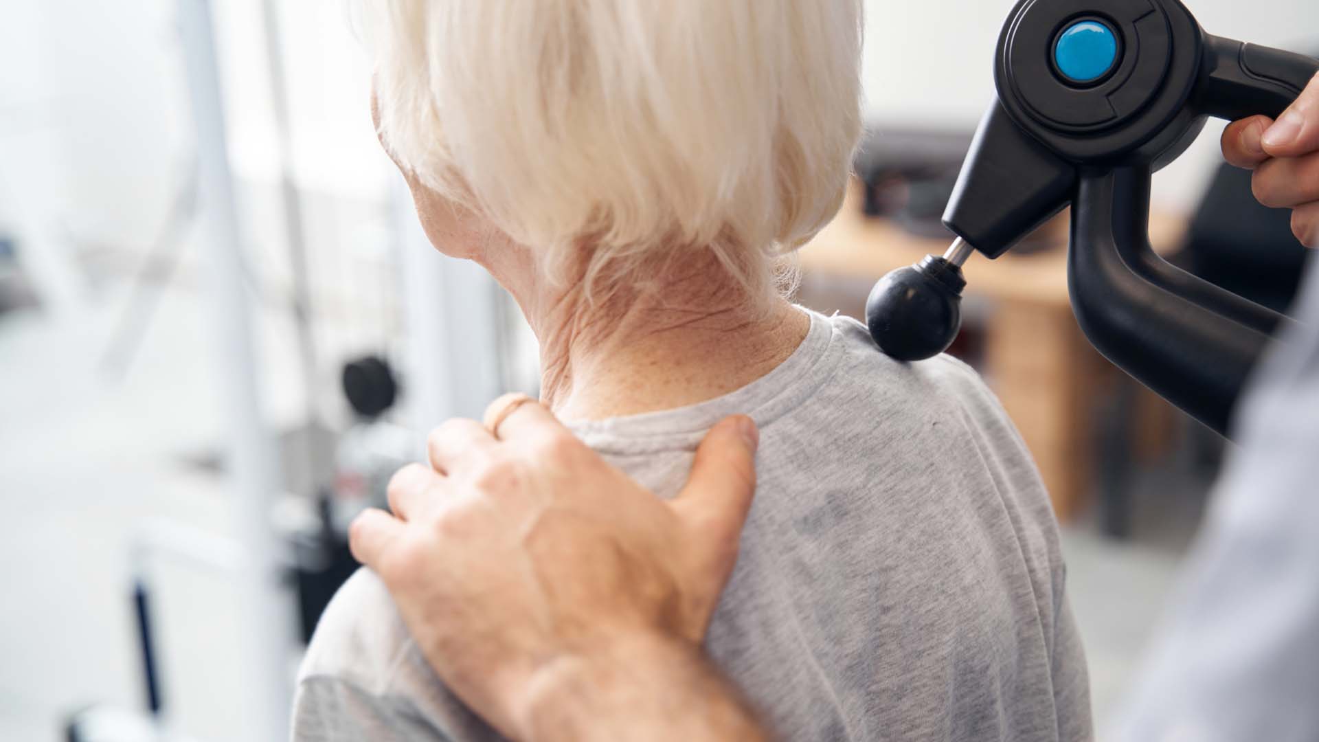 Percussive therapy (where rapid, repetitive pressure is applied) can help to break up knots and adhesions in the muscles 