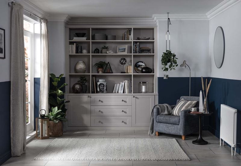 fitted wardrobe in a well organised living room