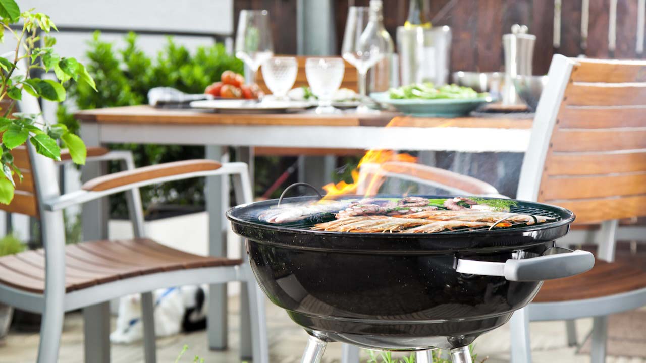 Close-up of barbecue place in the garden  or balcony