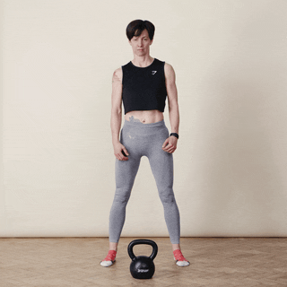 One-handed kettlebell swing demonstration